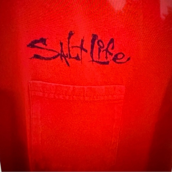 Salt Life Bold Red Tee with Pocket - Picture 3 of 5